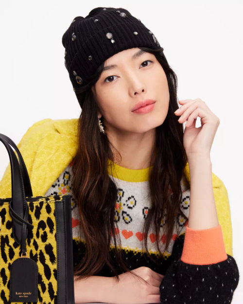 Embellished Knit Beanie