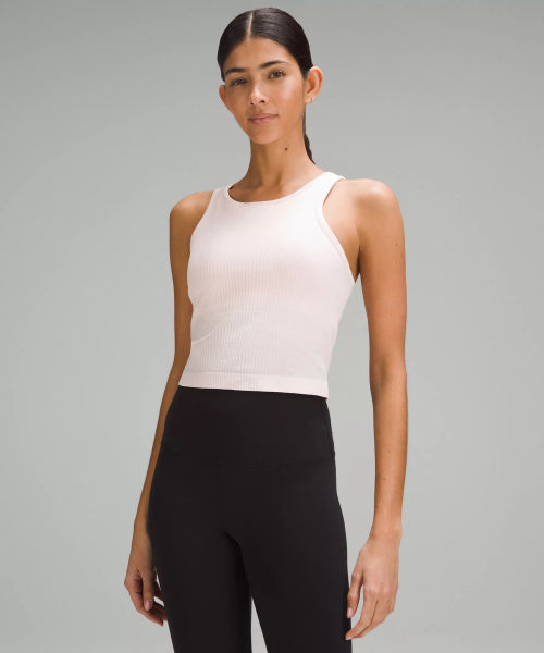 lululemon – Women's Ebb to Street Cropped Racerback Tank Top – Color Pink –  Size 12, £58.00