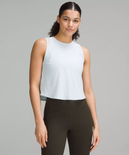 lululemon Women's Sculpt Cropped Tank Top, Powder Blue Size 12