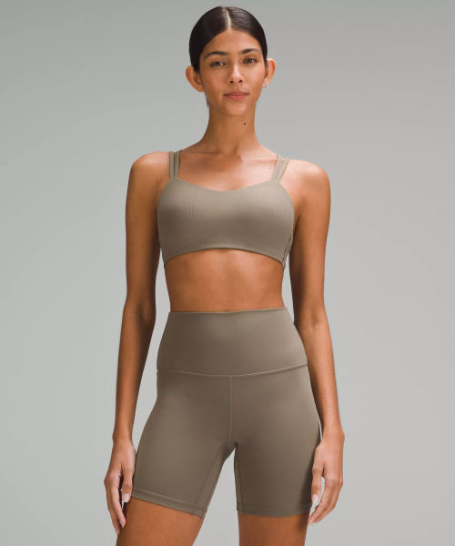 lululemon – Women's Like a Cloud Ribbed Sports Bra Light Support, B/C Cup –  Color Brown – Size 12, £48.00