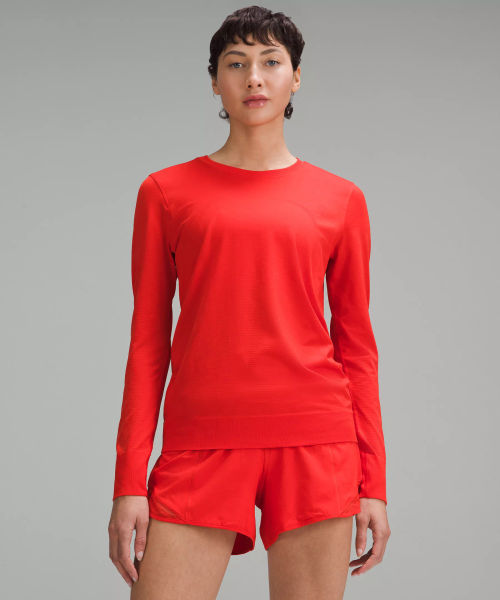 lululemon – Women's Swiftly Relaxed Long-Sleeve Shirt – Color Red