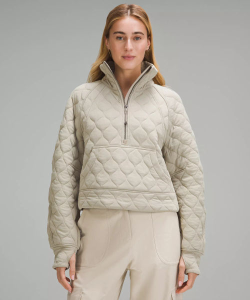 lululemon – Women's Scuba Oversized Quilted Half Zip Sweatshirt – Color  Khaki – Size XS/S, £138.00