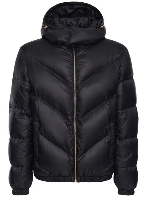 Logo Hooded Nylon Down Jacket