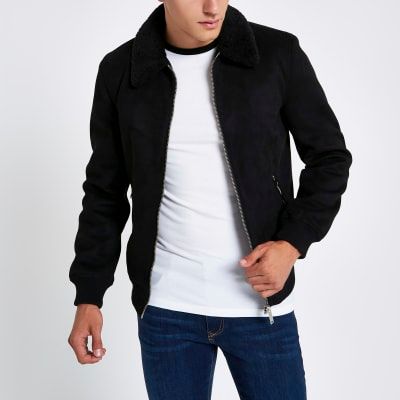 Mens suede store borg jacket