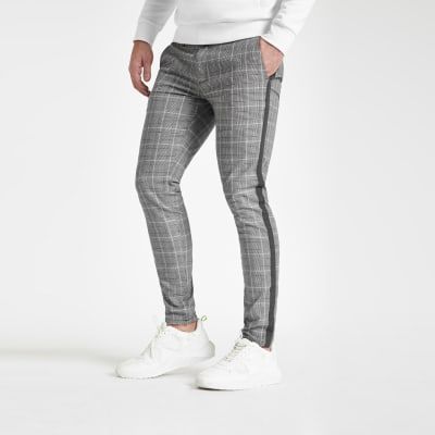 Gianni Feraud skinny trousers in grey check  ASOS