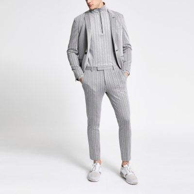 mens super skinny cropped trousers