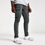 Mens River Island Superdry Grey cargo trousers