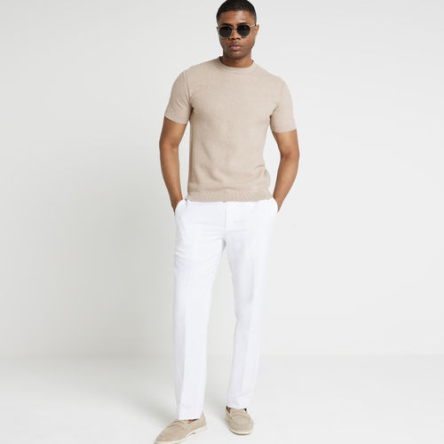 Mens River Island Beige Slim...