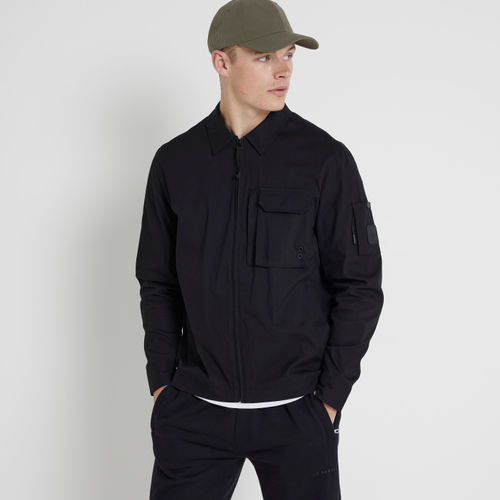 Mens River Island Black Regular Fit Utility Tech Shacket