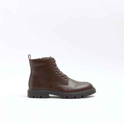 Mens River Island Brown Faux...