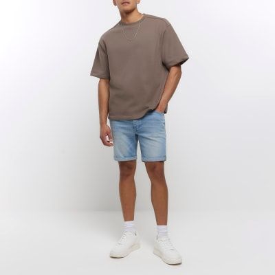 River island mens denim shorts 2025