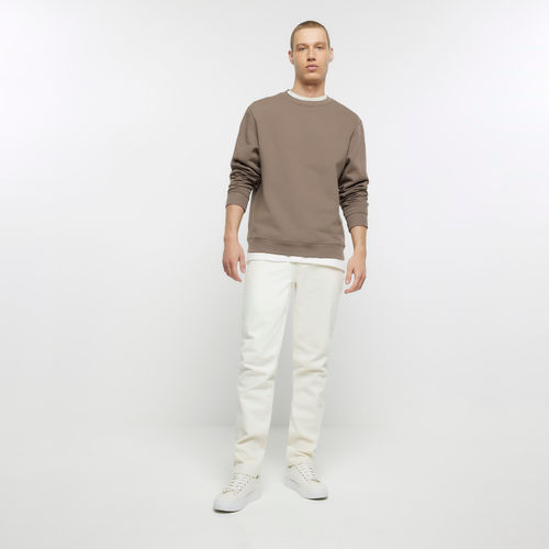 Mens River Island Cream Slim...