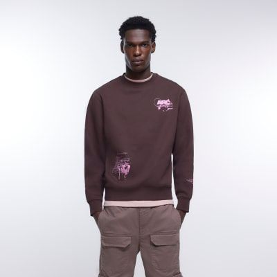 River island red sweatshirt clearance