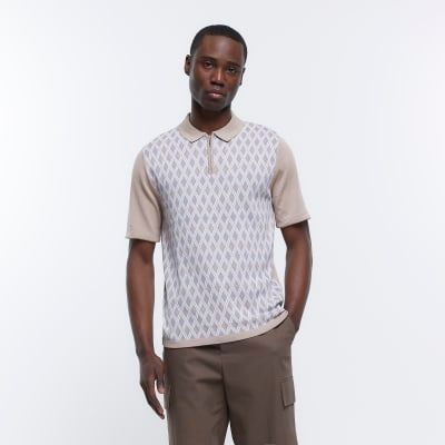 River island cheap knitted polo