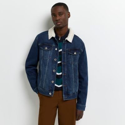 Calvin Klein Denim Jacket - Sherpa - Visual Gray » ASAP Shipping