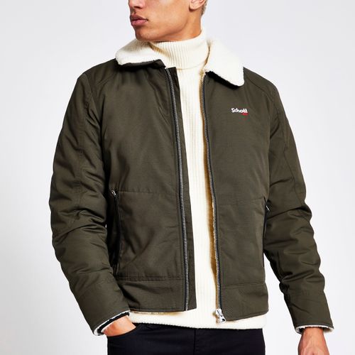 Mens River Island Schott Khaki borg collar jacket | Compare | Union Square  Aberdeen Shopping Centre
