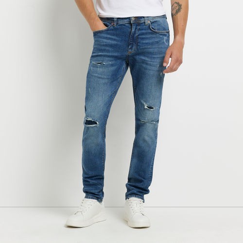 Mens River Island Dark Blue Ripped Skinny Fit Jeans 46 00 Brent Cross Mens River Island Dark Blue Ripped Skinny Fit Jeans 46 00 Brent Cross