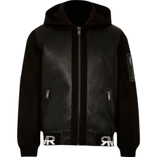 River Island Boys Black faux...