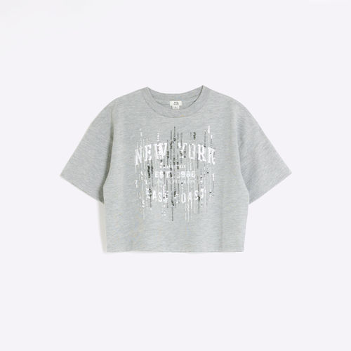 T-shirt Cropped New York Grey - Comprar em Trinity