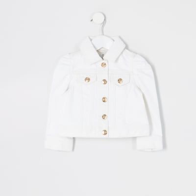 river island black puff sleeve denim jacket