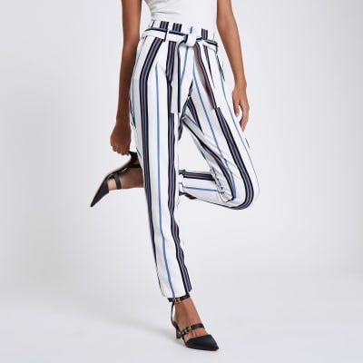 River Island Stripe Wide Leg Pants  Striped wide leg trousers Striped  wide leg pants Stripe pants outfit