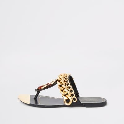 River island sales black sandals