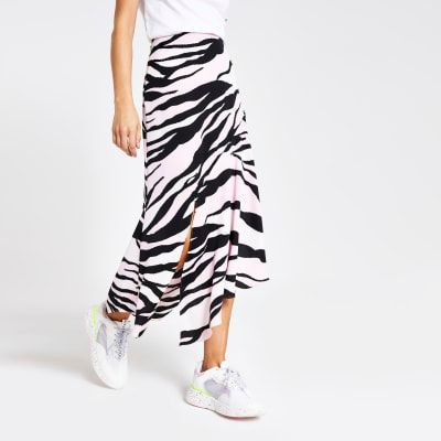 Zebra print shop skirt river island