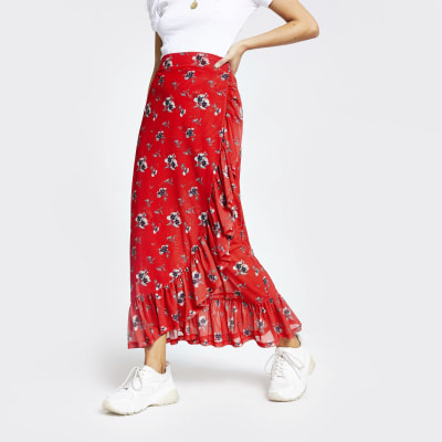 Buy River Island Red Boucle Mini Skirt from Next Ireland