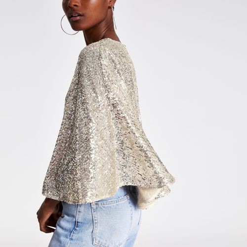 SEQUIN CAPE - Silver