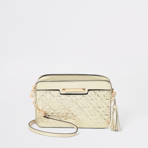 River Island Ri Monogram Boxy Cross Body Bag in White