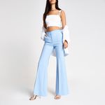 River Island Womens Light Blue structured flared trousers