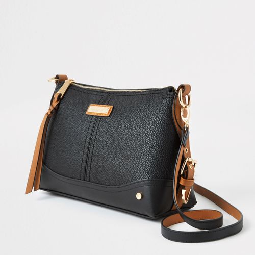 River Island Womens Black RI Strap Cross Body Bag