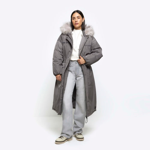 River Island Womens Grey Faux...