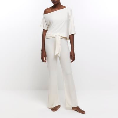 Cotton Snaffle Trim Wide Leg Trouser | Karen Millen