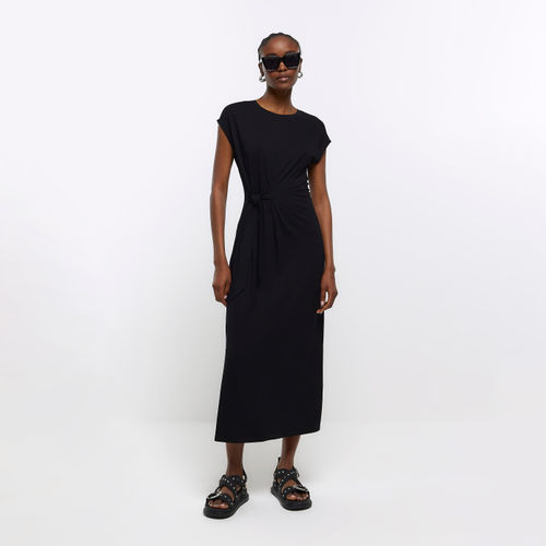 River Island Womens Black T-Shirt Midi Dress