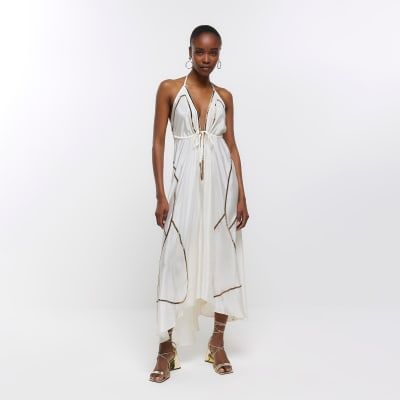 River Island Womens Cream Embellished Beach Maxi Dress 30.00