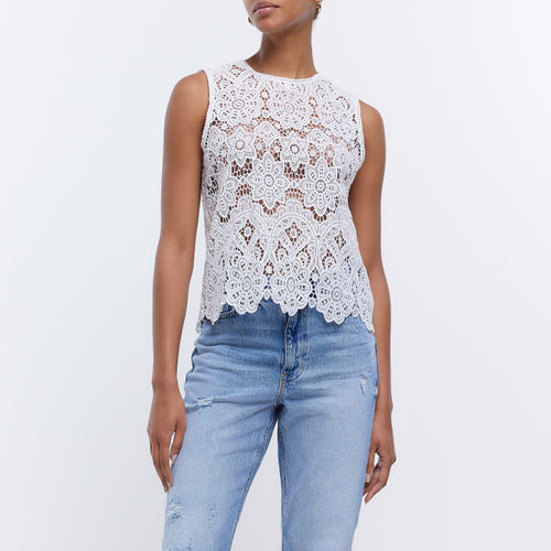 River Island White Lace Cami Top