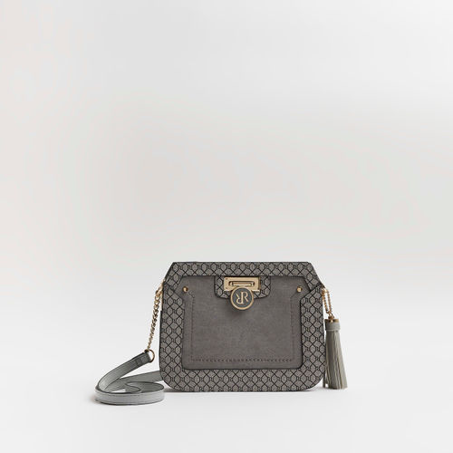 Brown RI monogram cross body bag