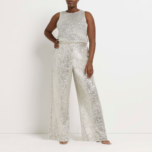 River Island Wide Leg Trousers - White