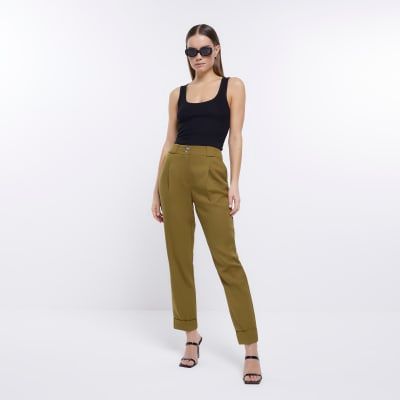 Black mid rise skinny trousers  River Island