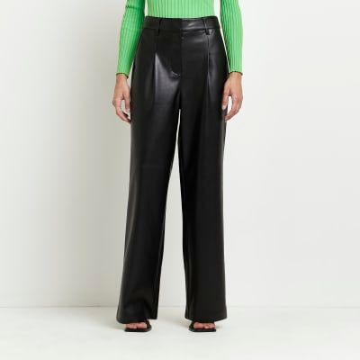 River Island Slim Leg Belted Trouser - Black | Very Ireland