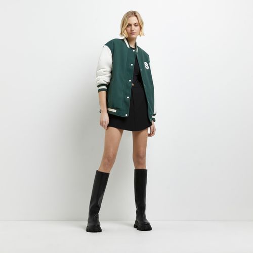 River Island varsity jacket in green