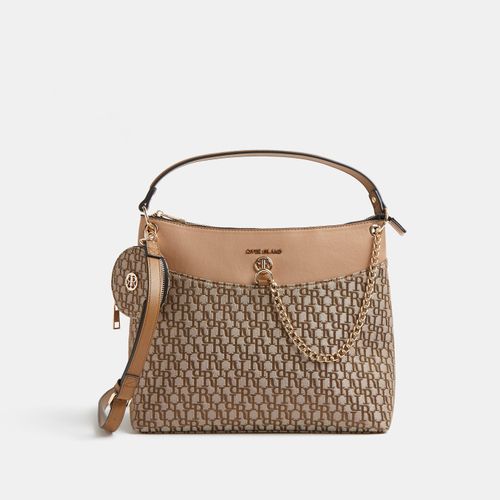 Brown RI monogram cross body bag