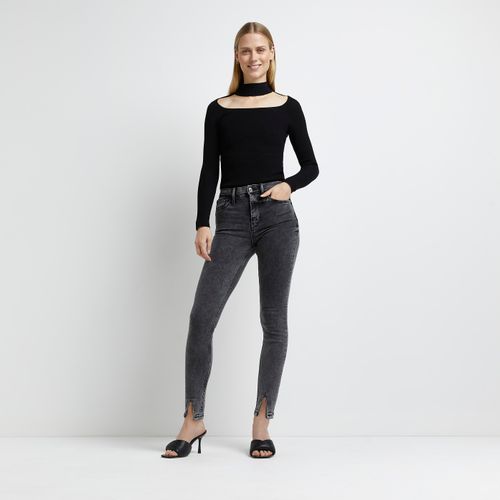 Black high waisted bum sculpt skinny jeans