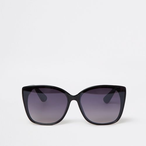 River Island monogram cat eye sunglasses in black