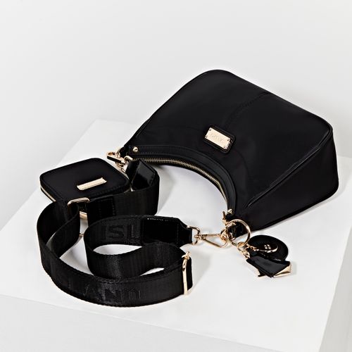 River Island Womens Black RI Strap Cross Body Bag