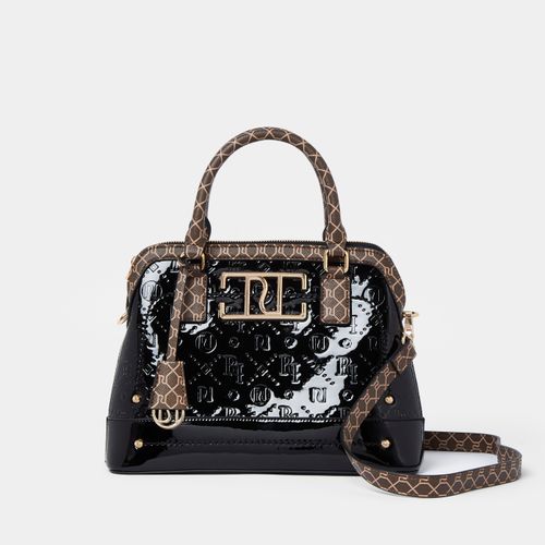 River Island Womens Black Ri Embossed Tote Bag for Women