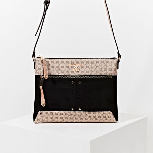 River Island Black Ri Monogram Shoulder Bag