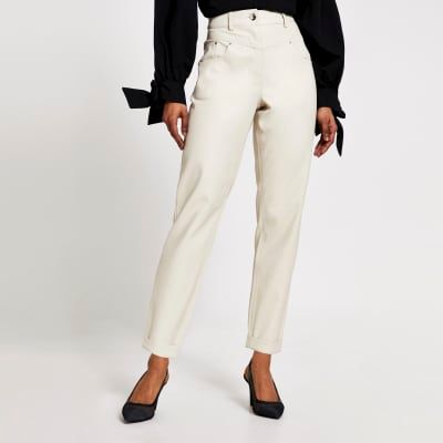 Reiss Petite Hailey Pull On Trousers Cream at John Lewis  Partners