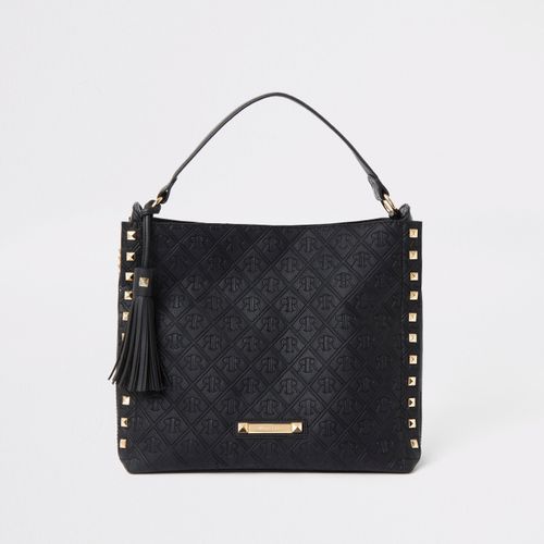 River Island slouch bag with chain detail in black